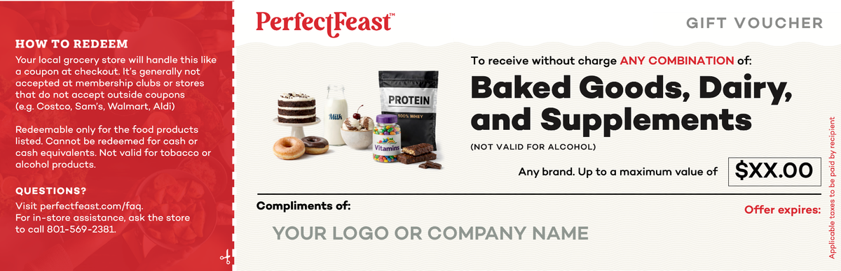 Baked Goods, Dairy & Supplements Gift Certificates