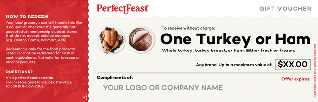 Turkey or Ham Gift Certificates